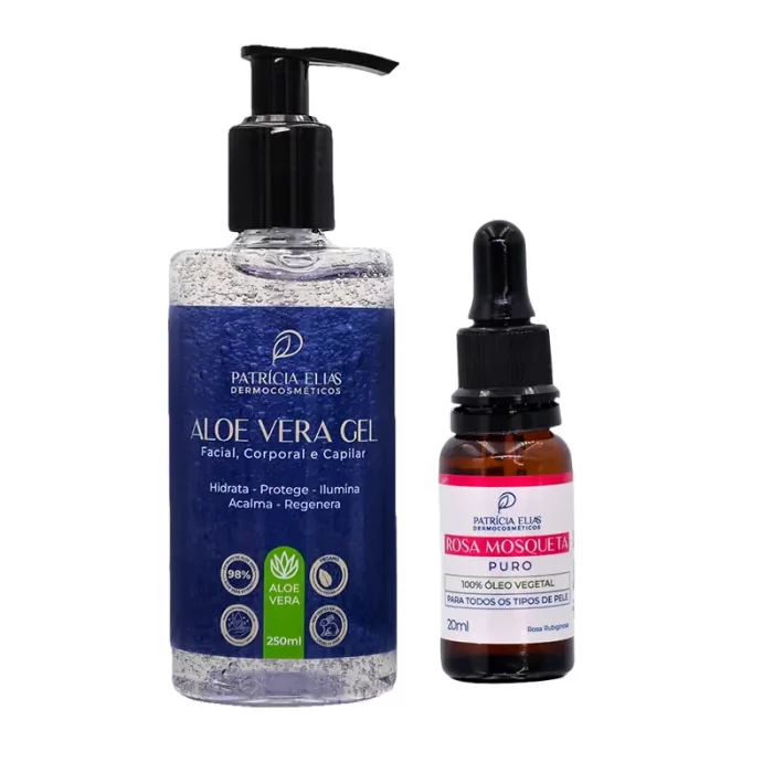kit aloe vera mais rosa mosqueta puro