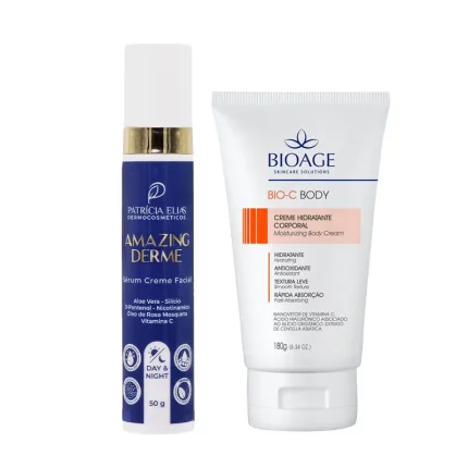 kit amazing derme creme facial mais body c creme corporal