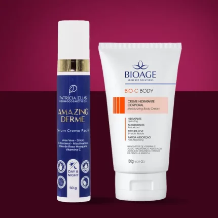 kit amazing derme creme facial mais body c creme corporal