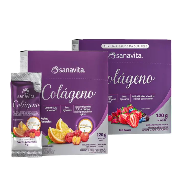 kit colagenos verisol frutas amarelas e frutas vermelhas