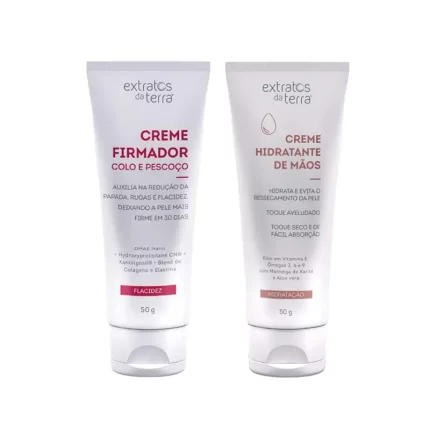 kit cremes hidratantes pescoço, colo e maos